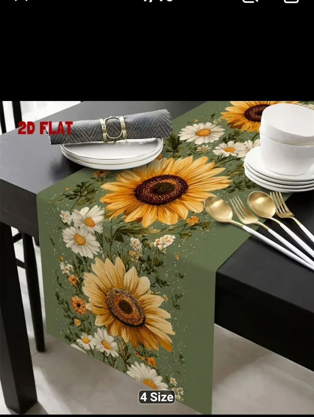 New Sunflower Daisy Table Runner #1492-416